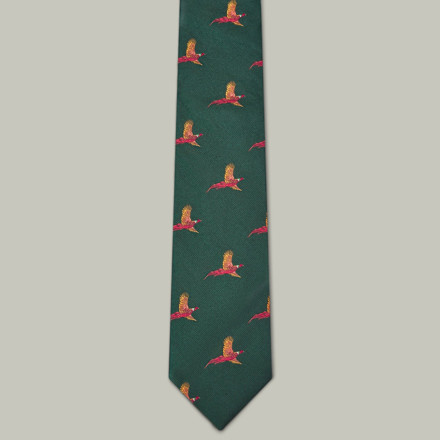 Harrow Silk Woven Tie - Flying Pheasant [HOLLY]
