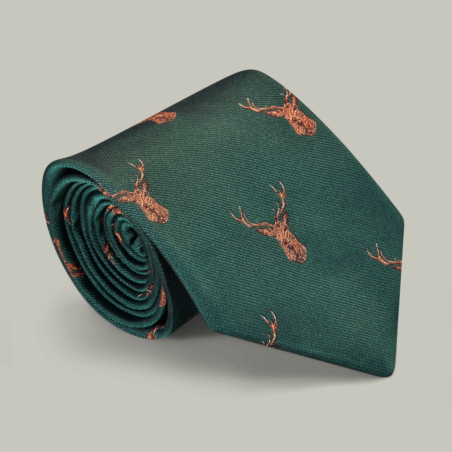 Harrow Silk Woven Tie - Stag [HOLLY]