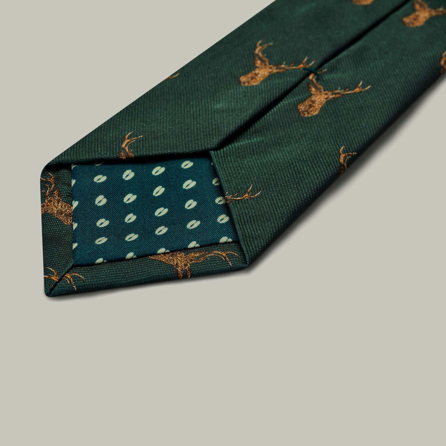 Harrow Silk Woven Tie - Stag [HOLLY]
