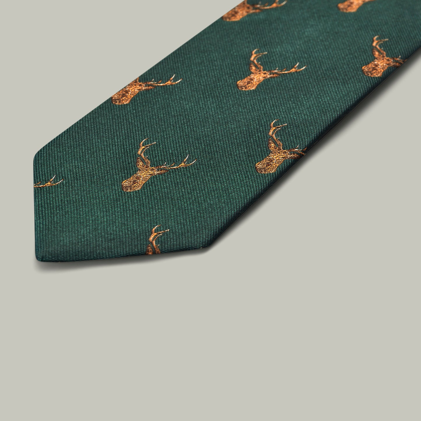 Harrow Silk Woven Tie - Stag [HOLLY]