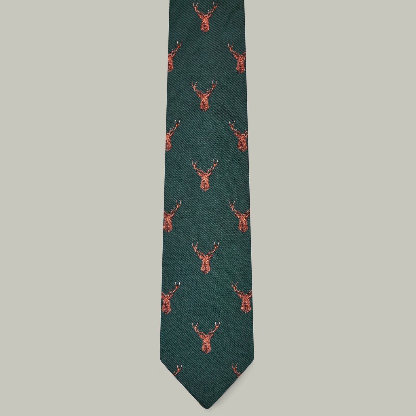 Harrow Silk Woven Tie - Stag [HOLLY]