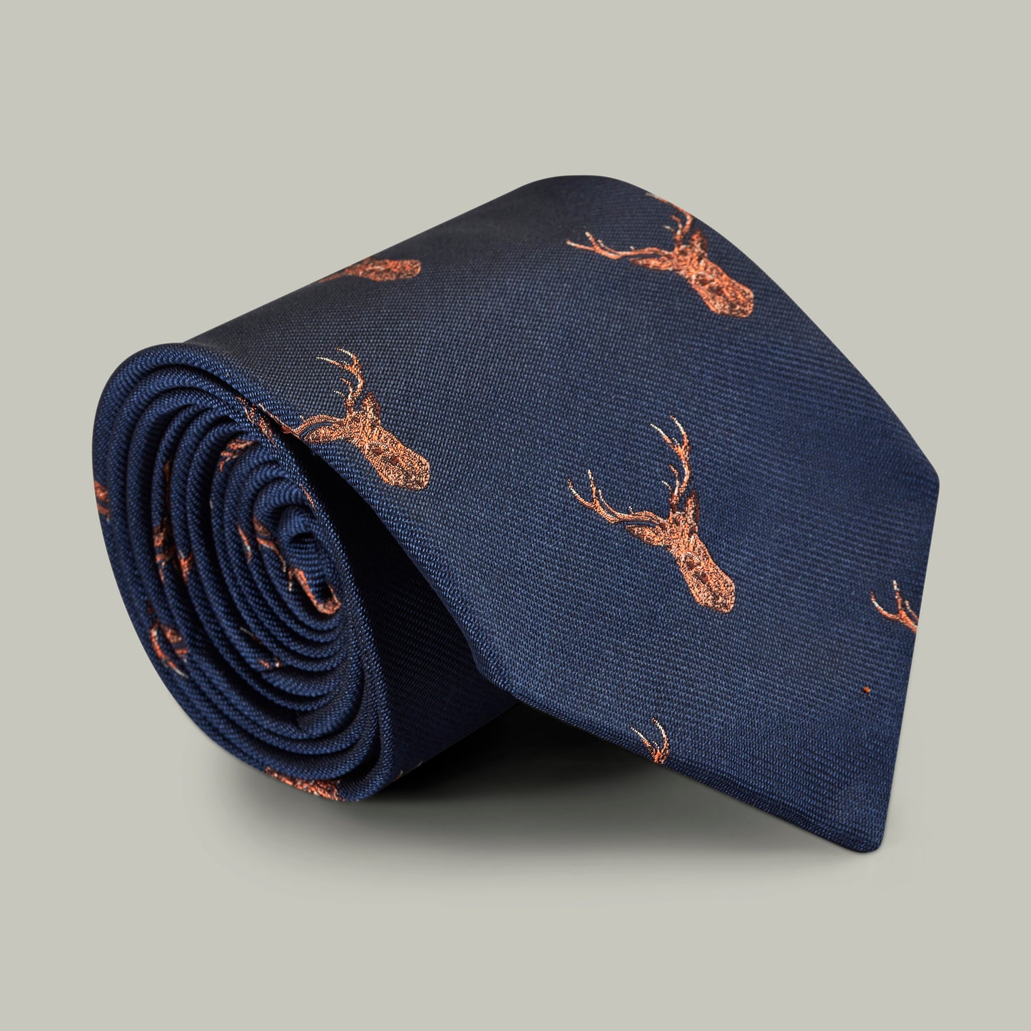 Harrow Silk Woven Tie - Stag [INDIGO]