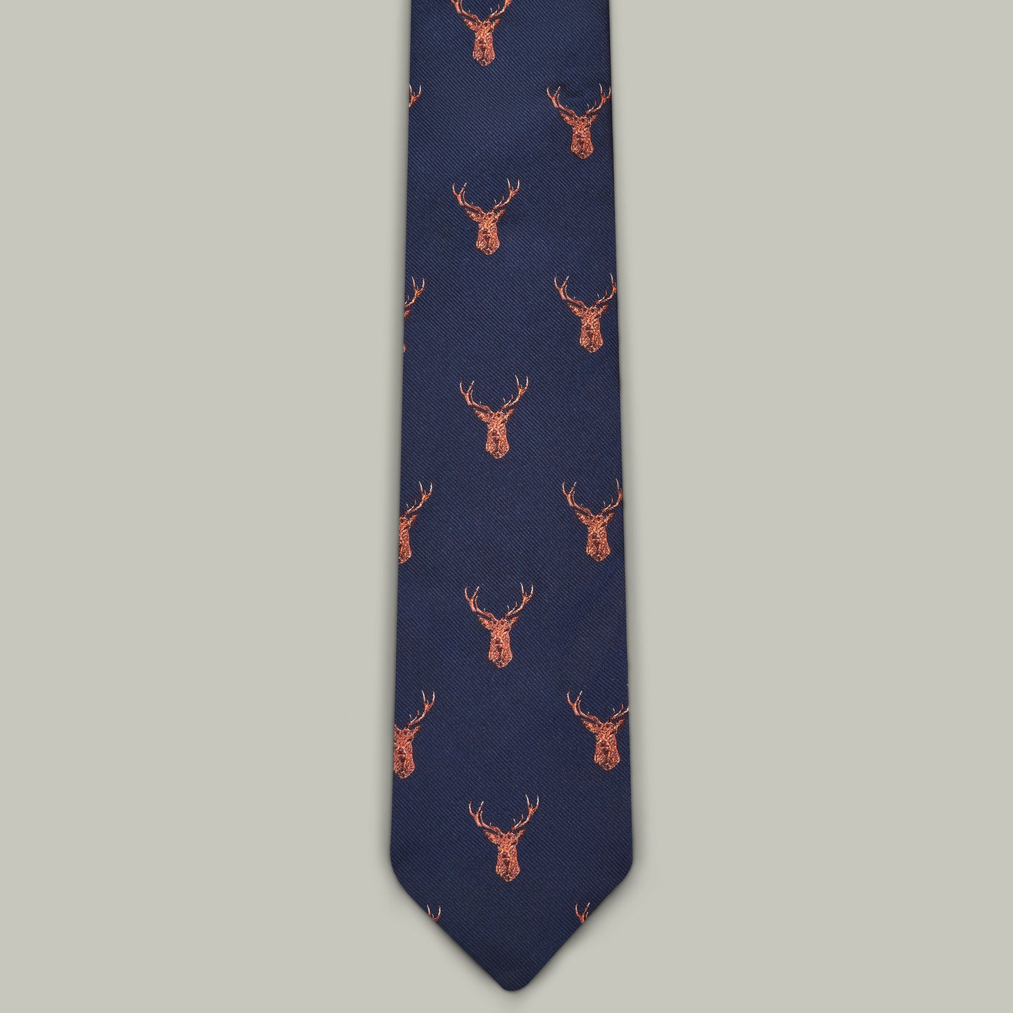 Harrow Silk Woven Tie - Stag [INDIGO]