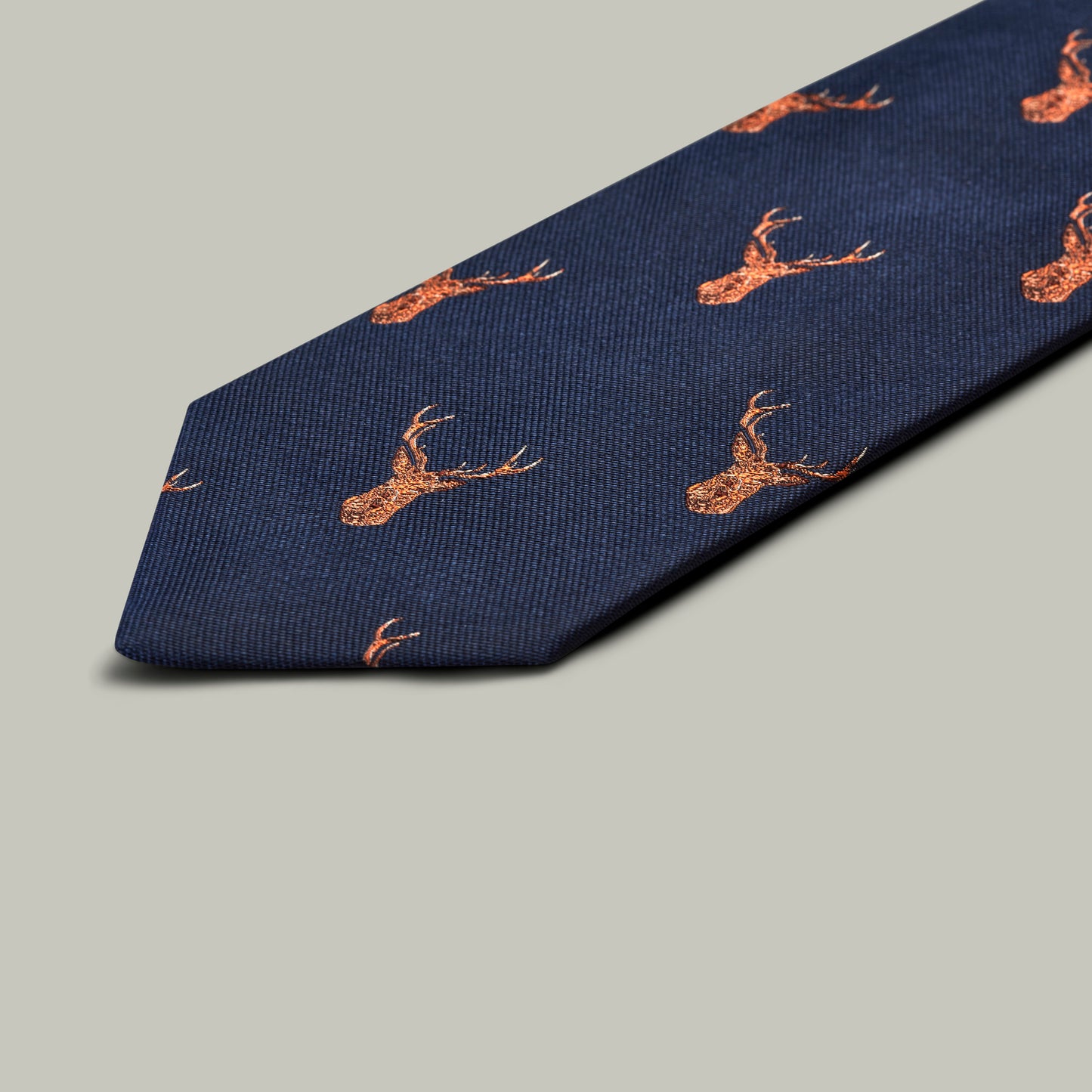 Harrow Silk Woven Tie - Stag [INDIGO]
