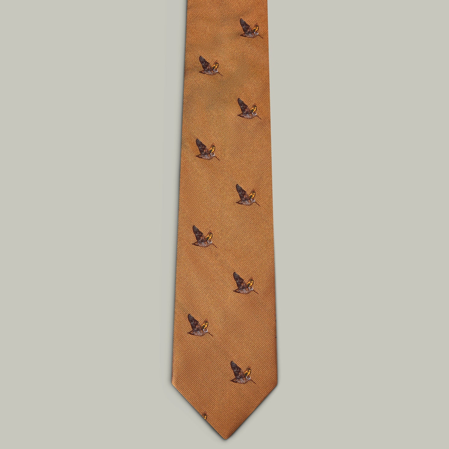 Harrow Silk Woven Tie - Flying Woodcock [GOLD]