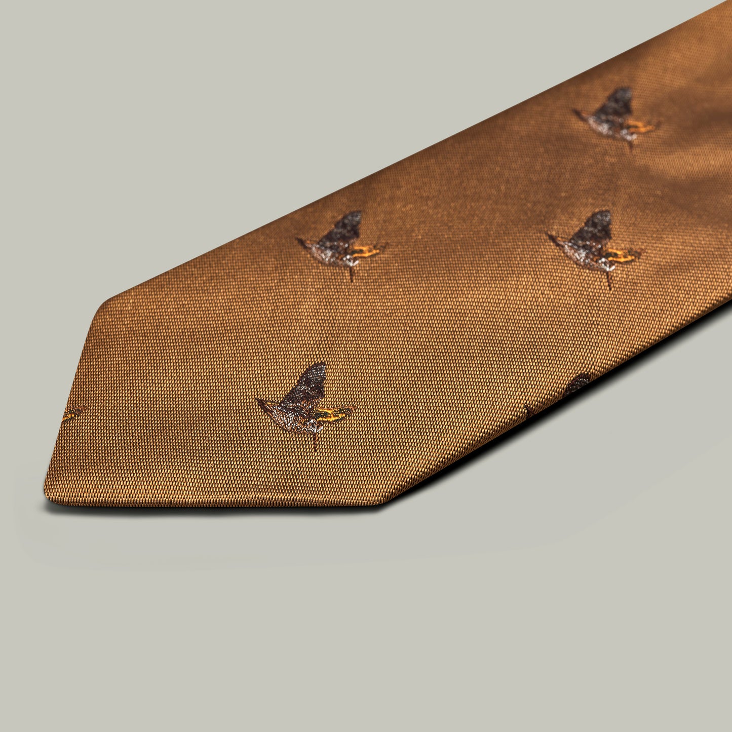 Harrow Silk Woven Tie - Flying Woodcock [GOLD]