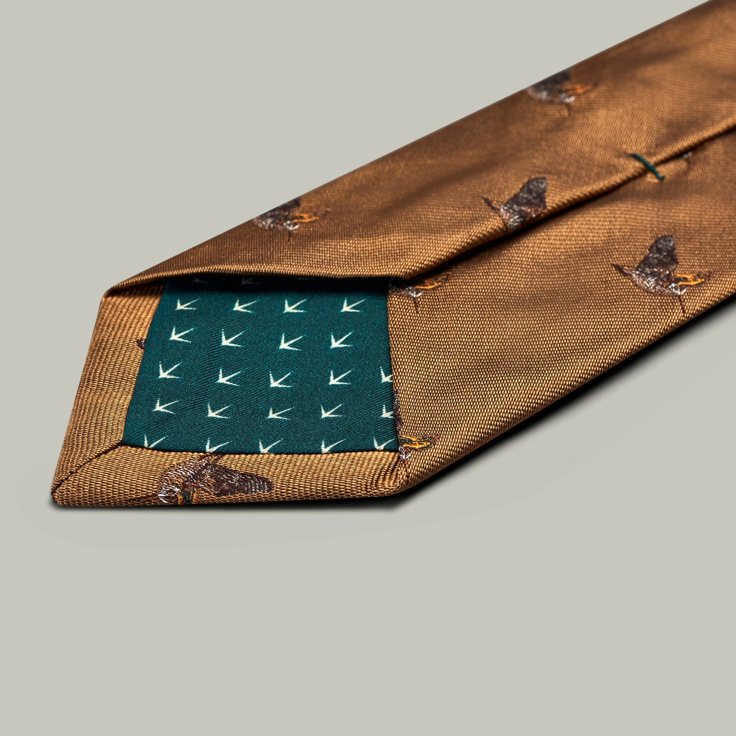 Harrow Silk Woven Tie - Flying Woodcock [GOLD]