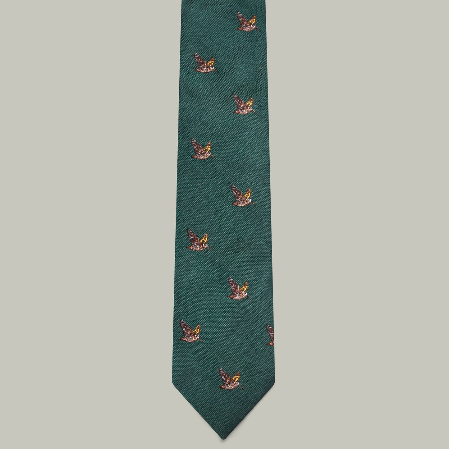 Harrow Silk Woven Tie - Flying Woodcock [HOLLY]