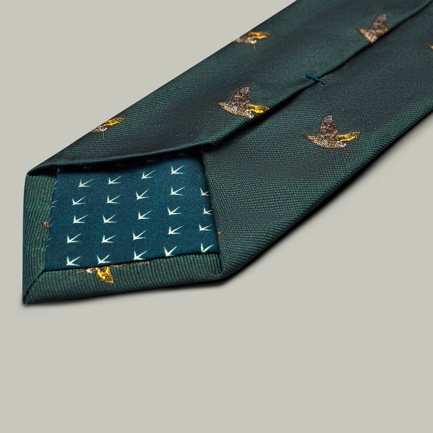 Harrow Silk Woven Tie - Flying Woodcock [HOLLY]