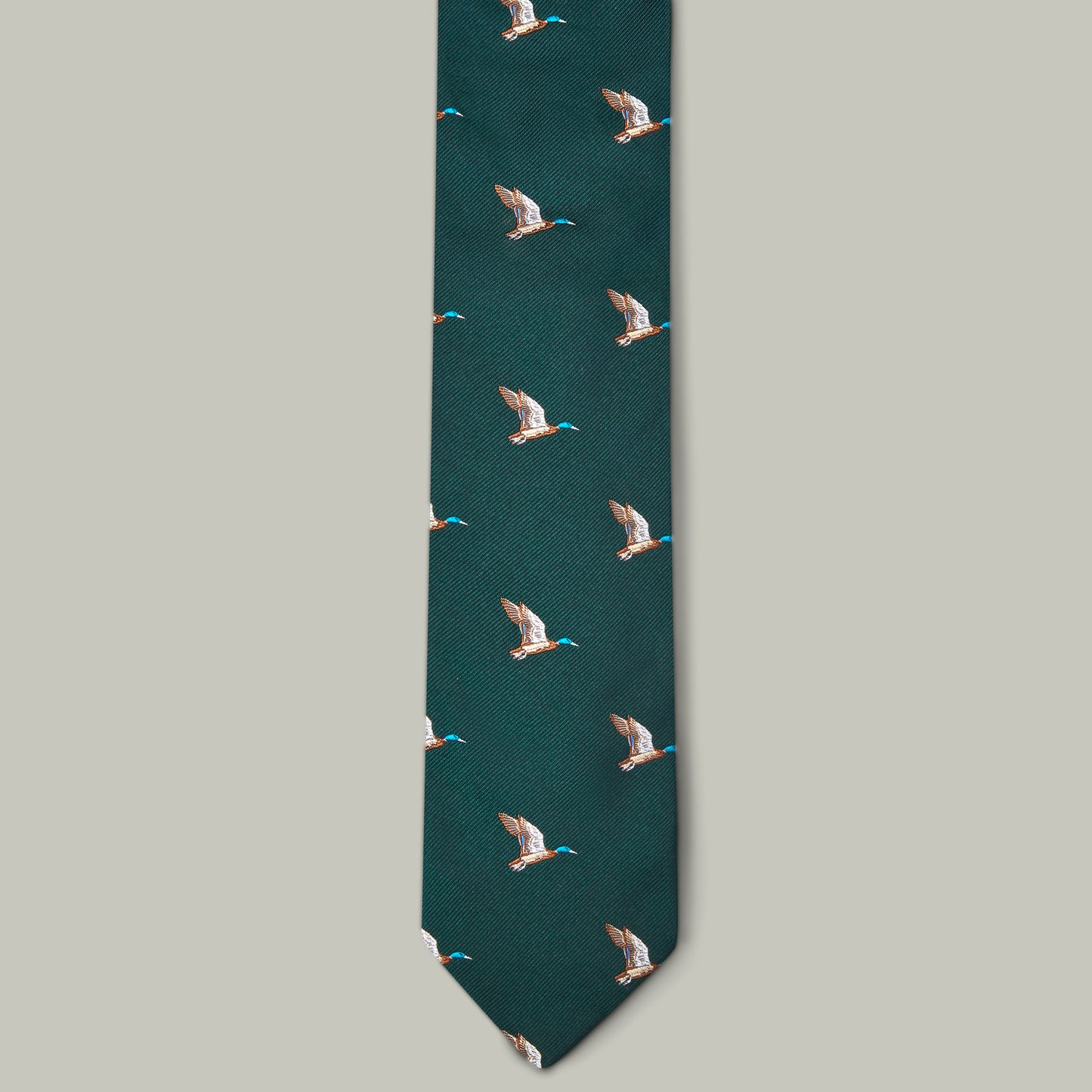Harrow Silk Woven Tie - Flying Mallard [HOLLY]