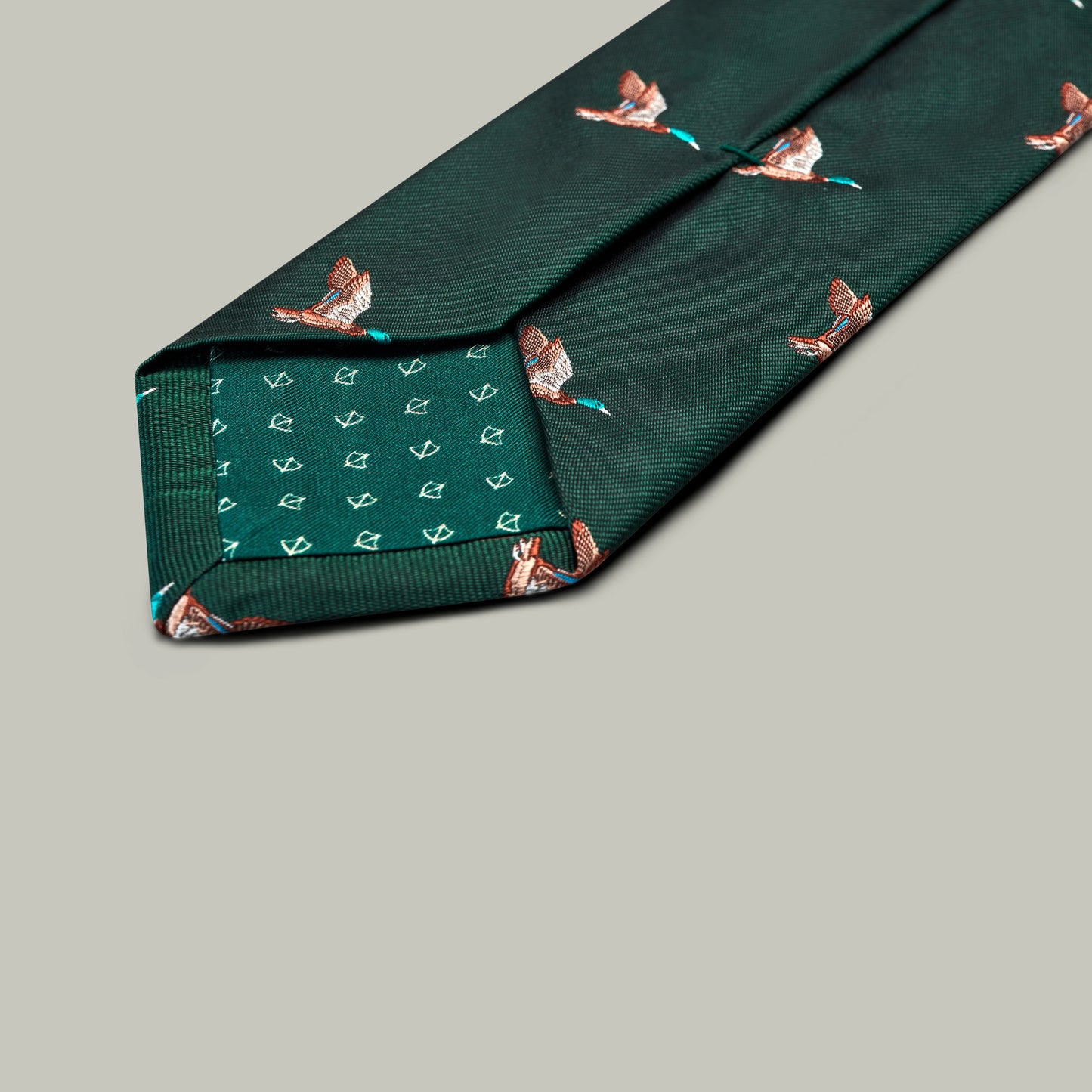 Harrow Silk Woven Tie - Flying Mallard [HOLLY]