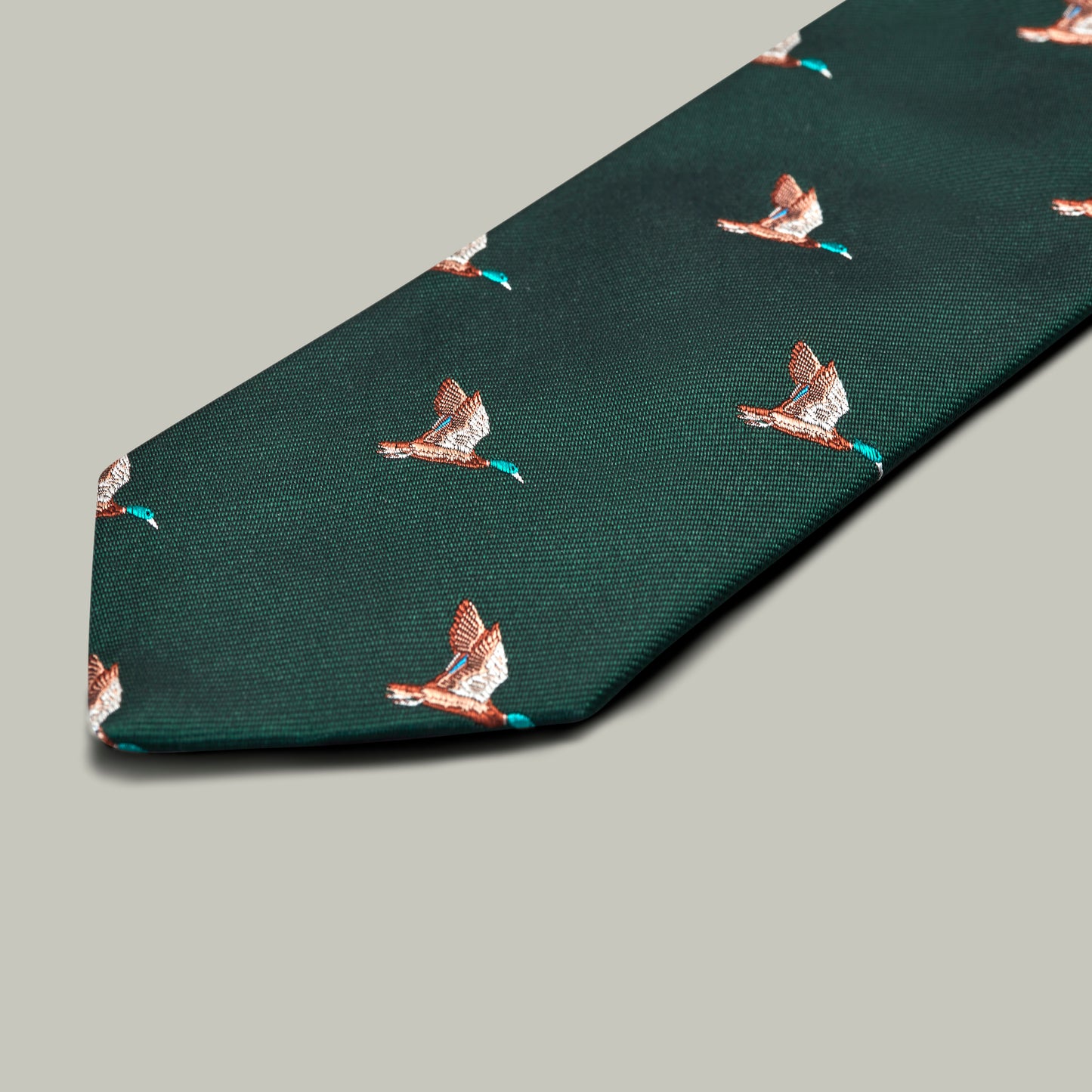 Harrow Silk Woven Tie - Flying Mallard [HOLLY]