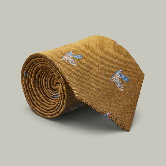 Harrow Silk Woven Tie - Flying Partridge [GOLD]