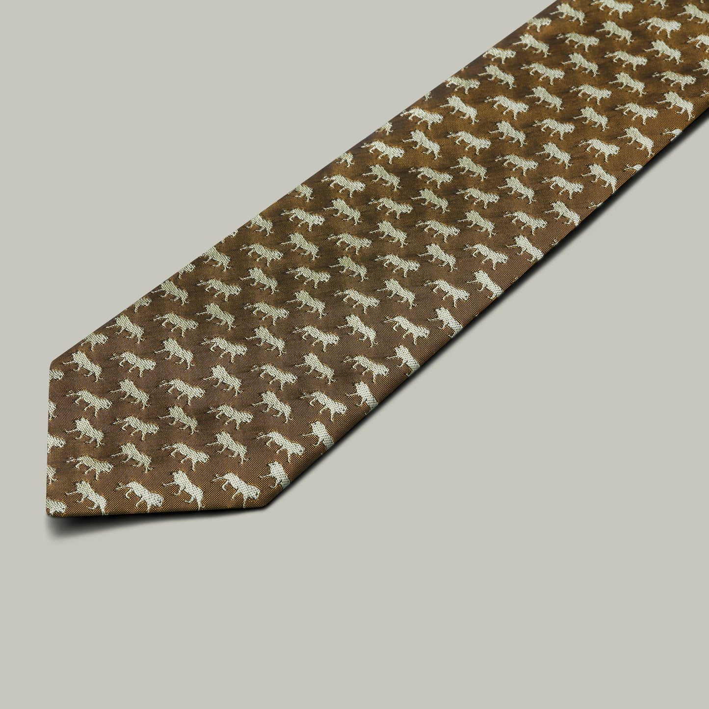 Harrow Silk Woven Tie - Lion [GOLD]
