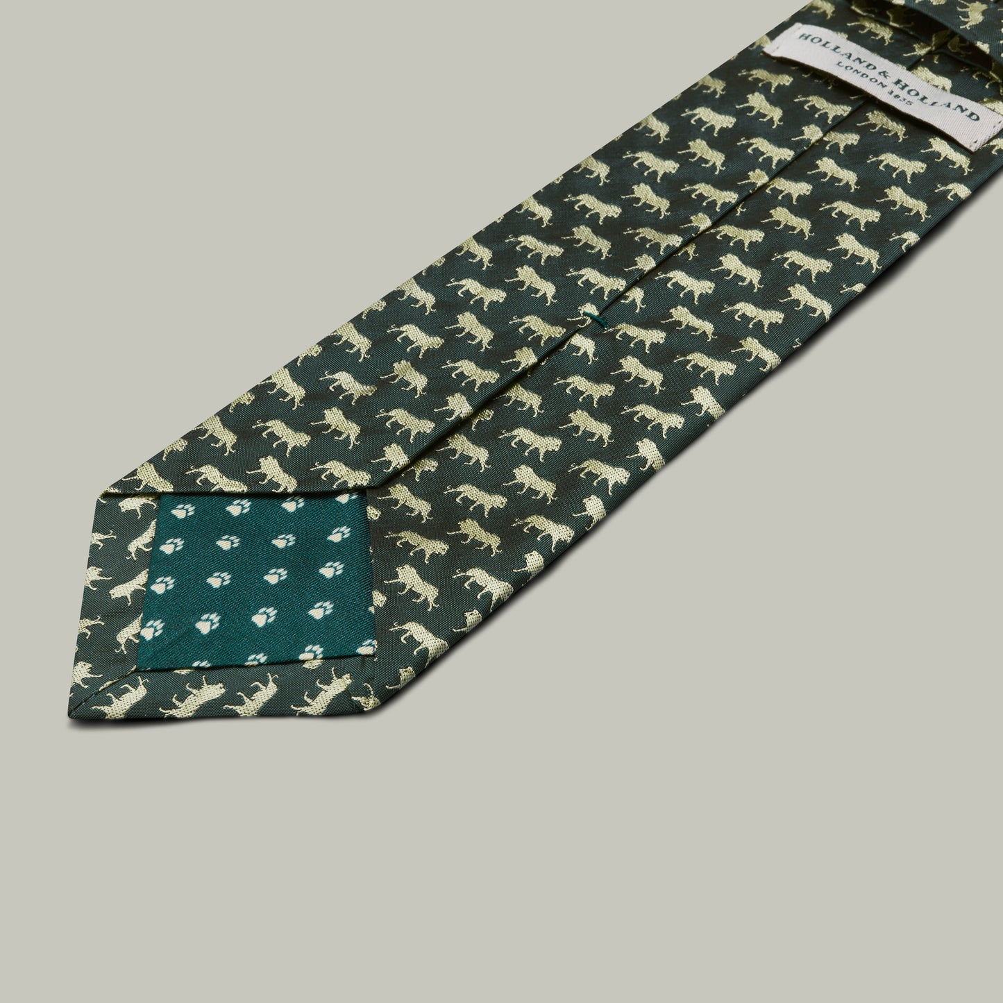 Harrow Silk Woven Tie - Lion [H&H GREEN]