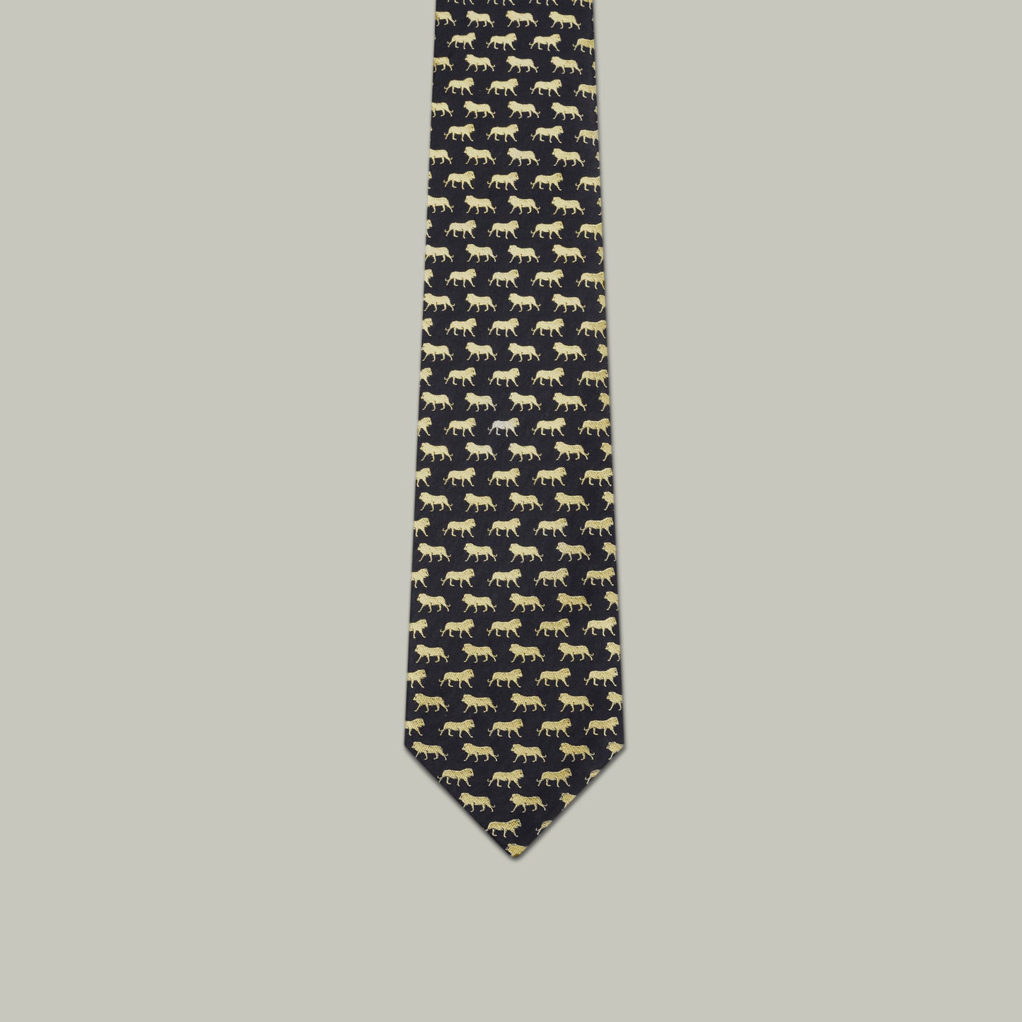 Harrow Silk Woven Tie - Lion [INDIGO]
