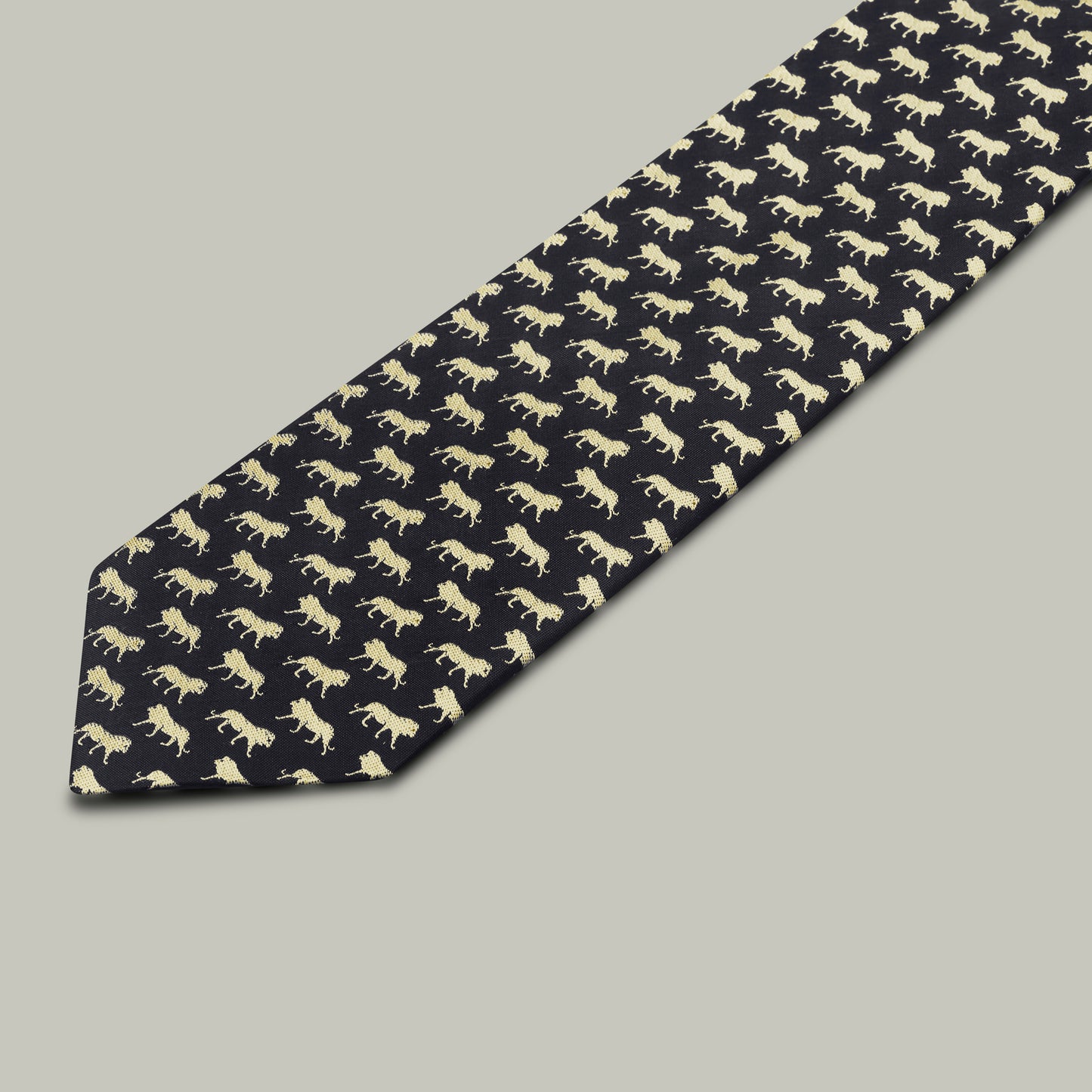 Harrow Silk Woven Tie - Lion [INDIGO]