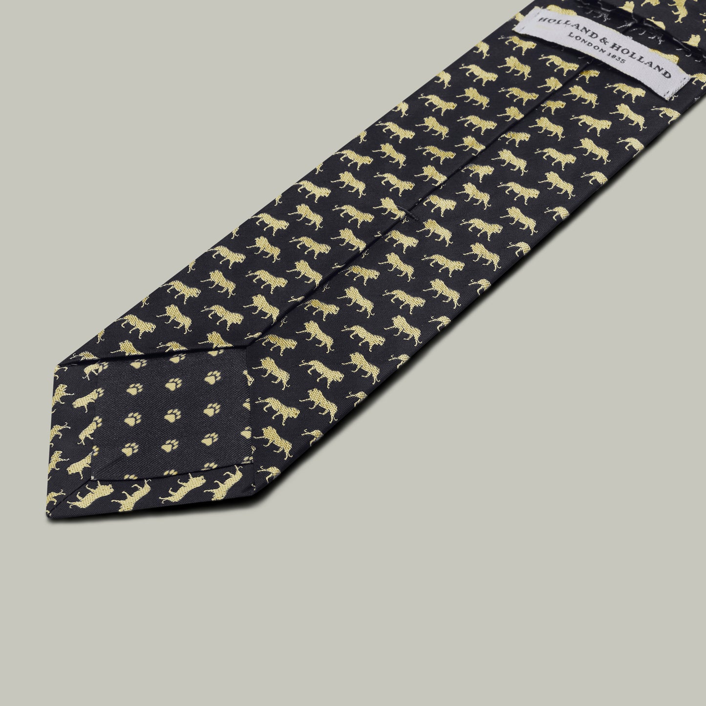 Harrow Silk Woven Tie - Lion [INDIGO]