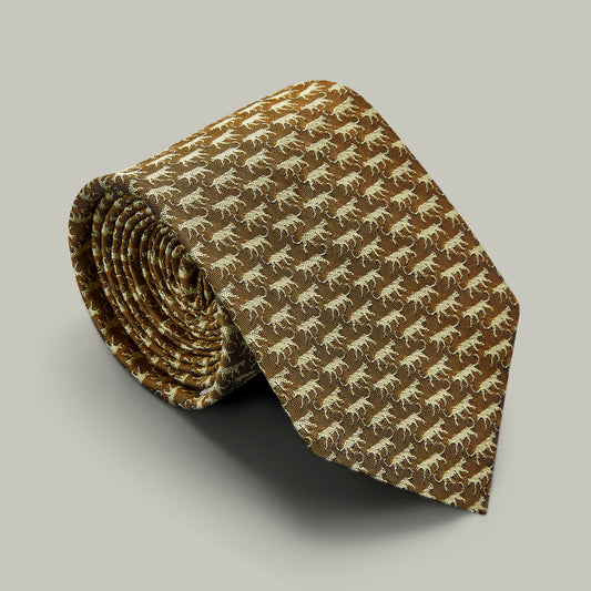 Harrow Silk Woven Tie - Leopard [GOLD]