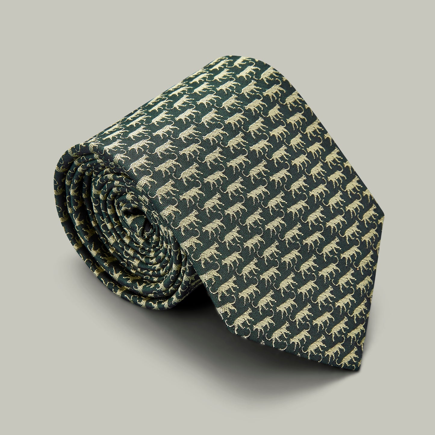 Harrow Silk Woven Tie - Leopard [H&H GREEN]
