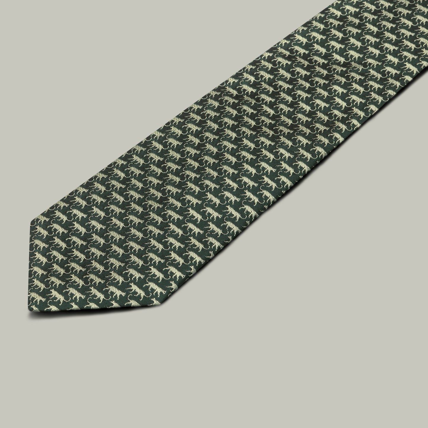 Harrow Silk Woven Tie - Leopard [H&H GREEN]