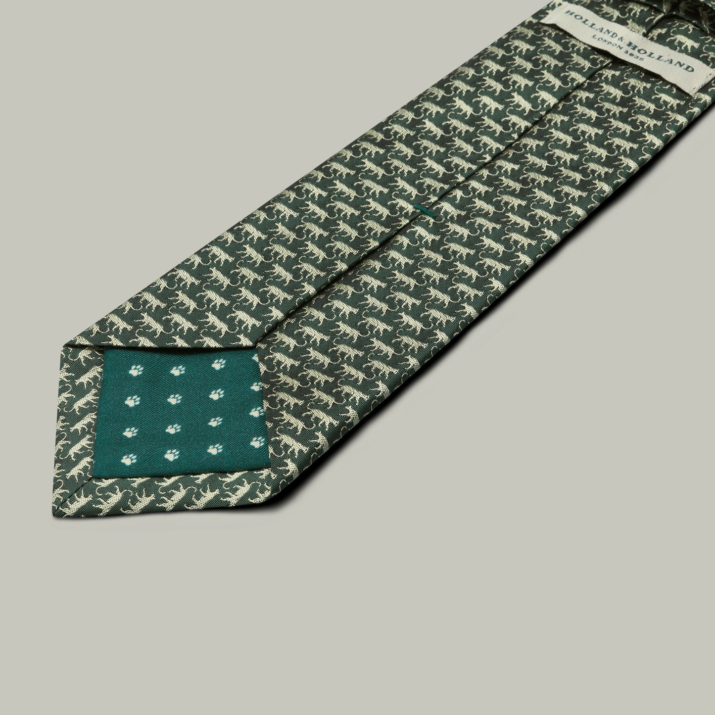 Harrow Silk Woven Tie - Leopard [H&H GREEN]