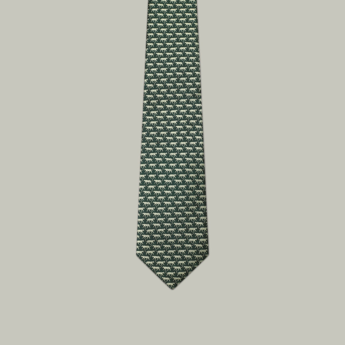 Harrow Silk Woven Tie - Leopard [H&H GREEN]