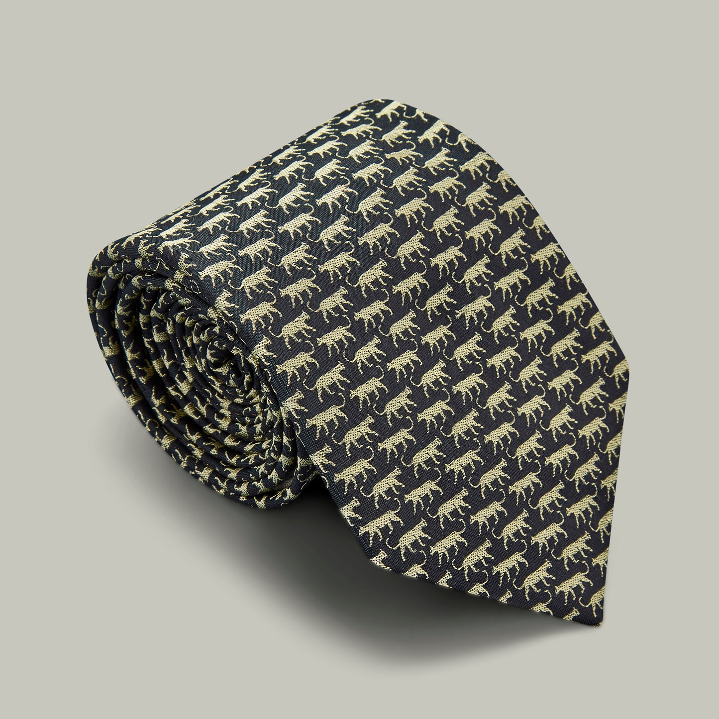 Harrow Silk Woven Tie - Leopard [INDIGO]