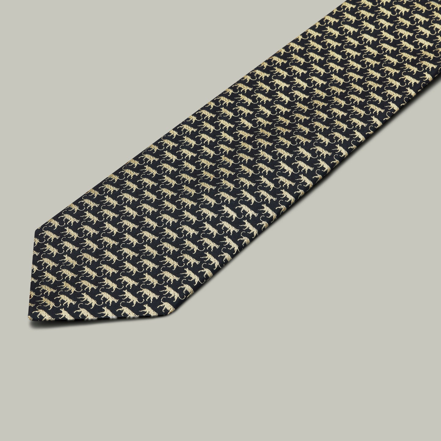 Harrow Silk Woven Tie - Leopard [INDIGO]