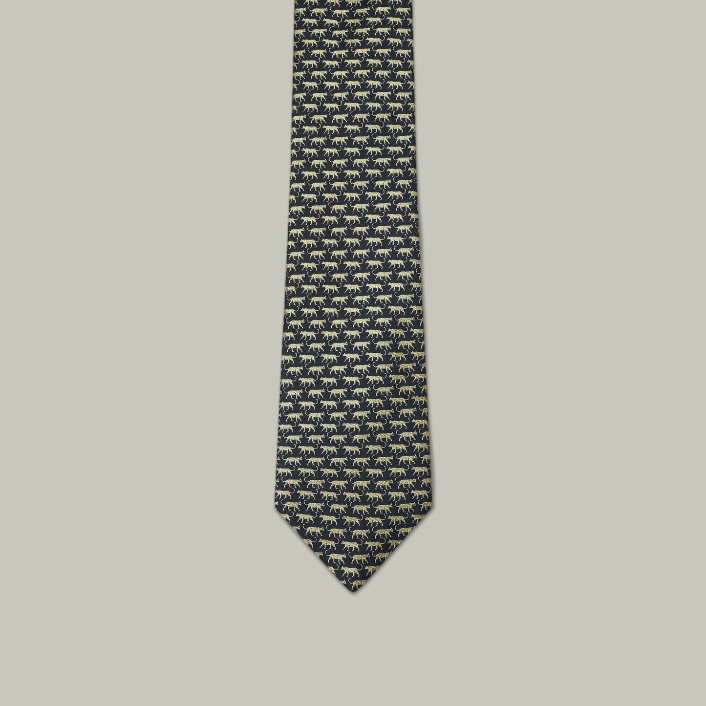 Harrow Silk Woven Tie - Leopard [INDIGO]