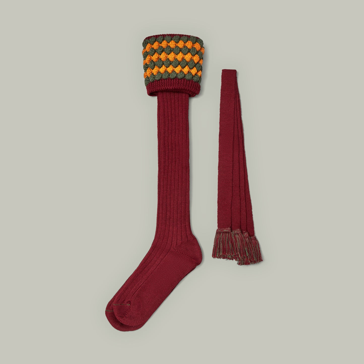 Angus Shooting Socks/Ties [BURGUNDY]