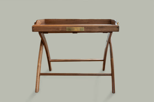 Campaign Walnut Tray On Legs