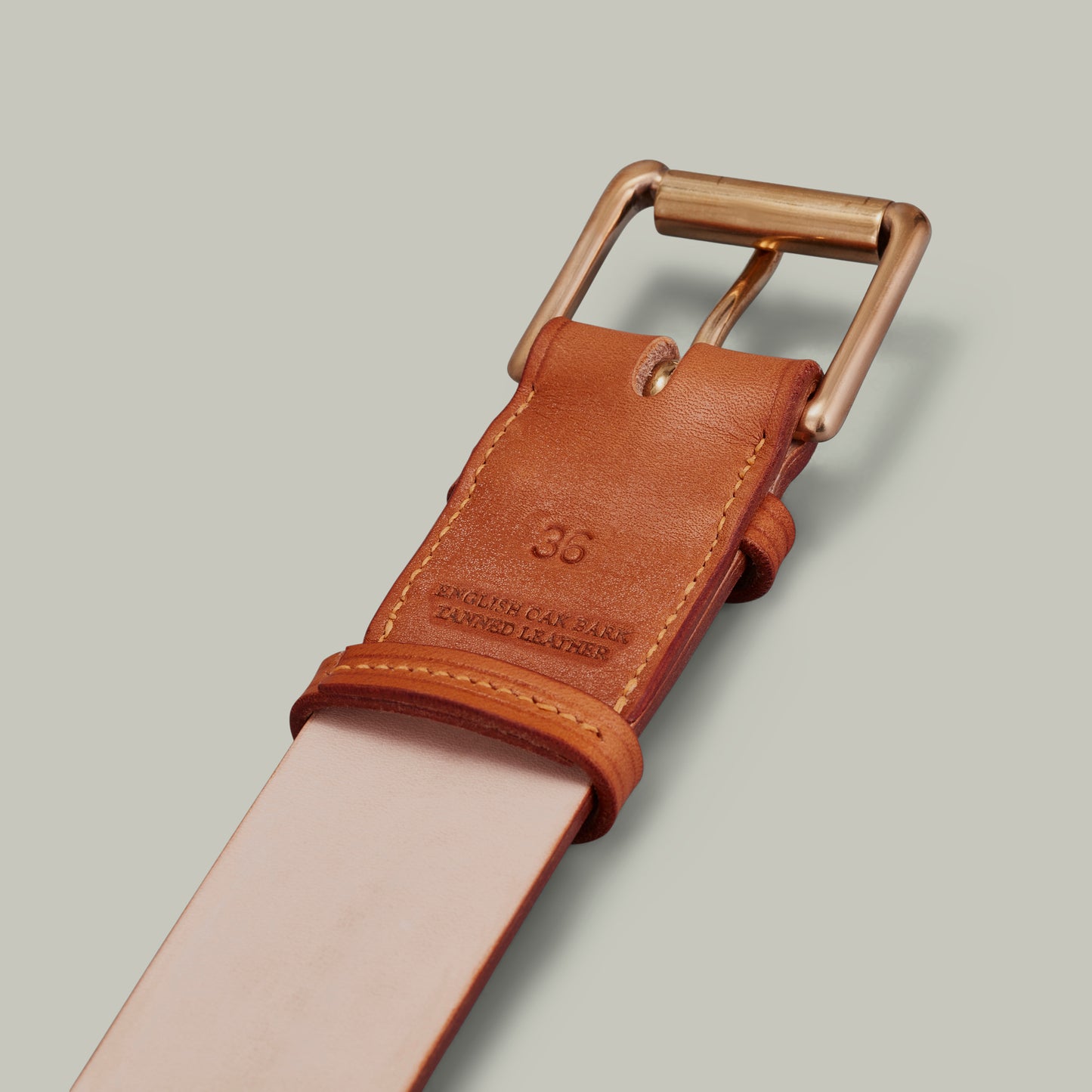 Oak bark tanned leather safari belt [LONDON TAN]
