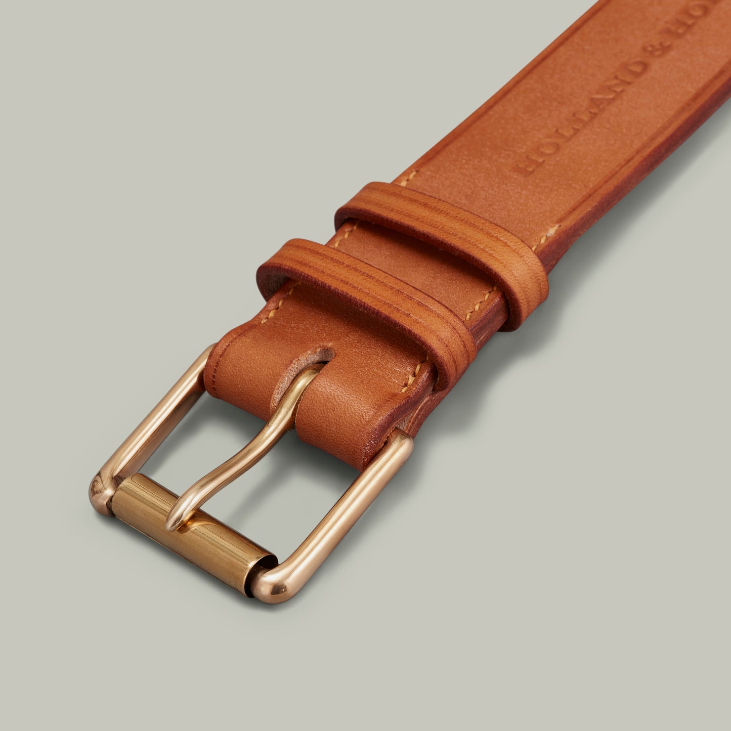 Oak bark tanned leather safari belt [LONDON TAN]