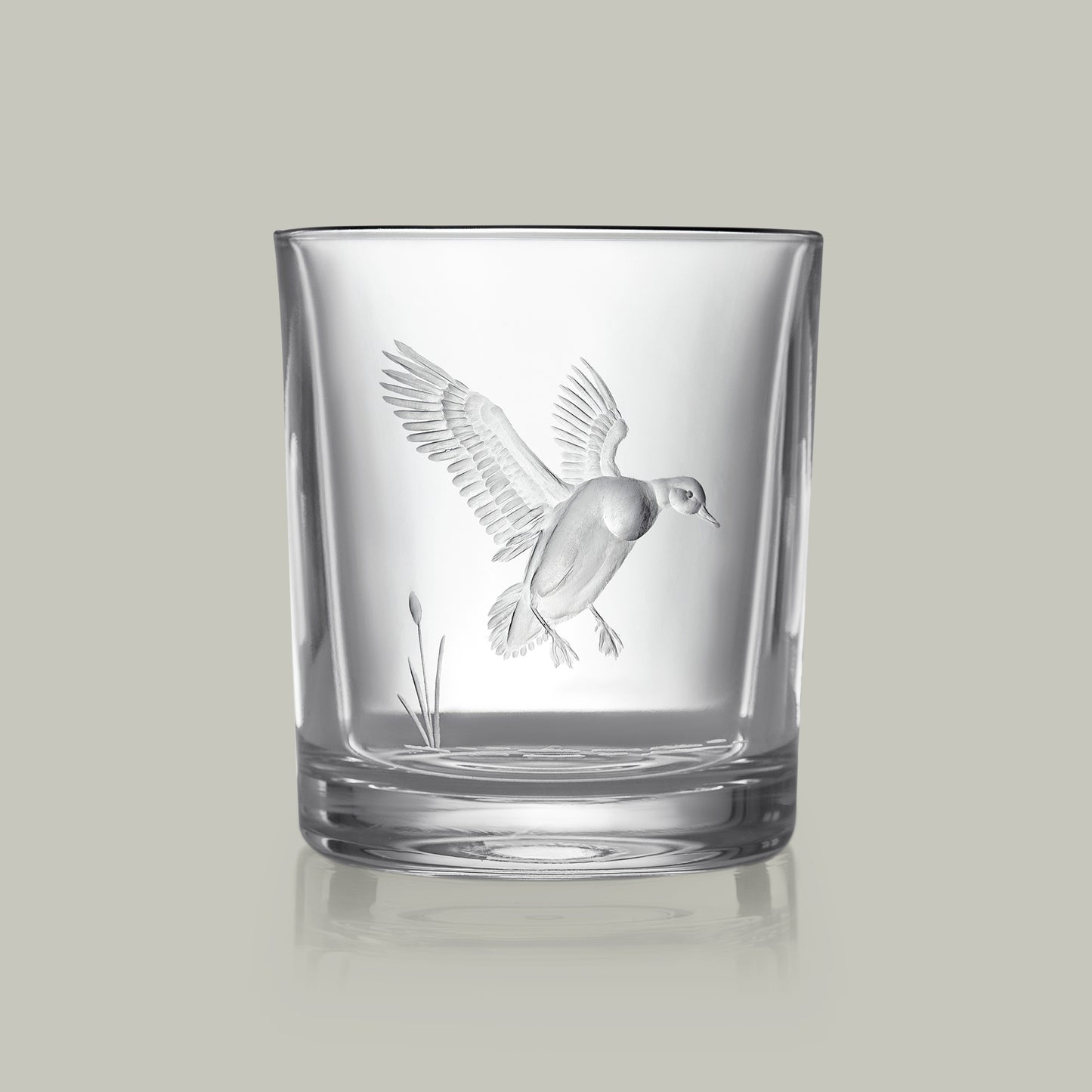 English Game Bird Hand Engraved Crystal Tumbler [MALLARD]