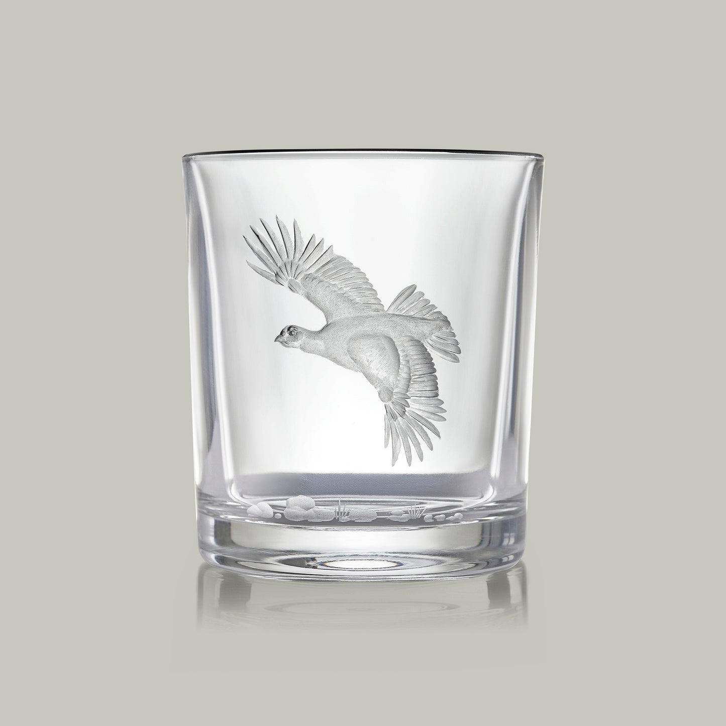 English Game Bird Hand Engraved Crystal Tumbler [GROUSE]