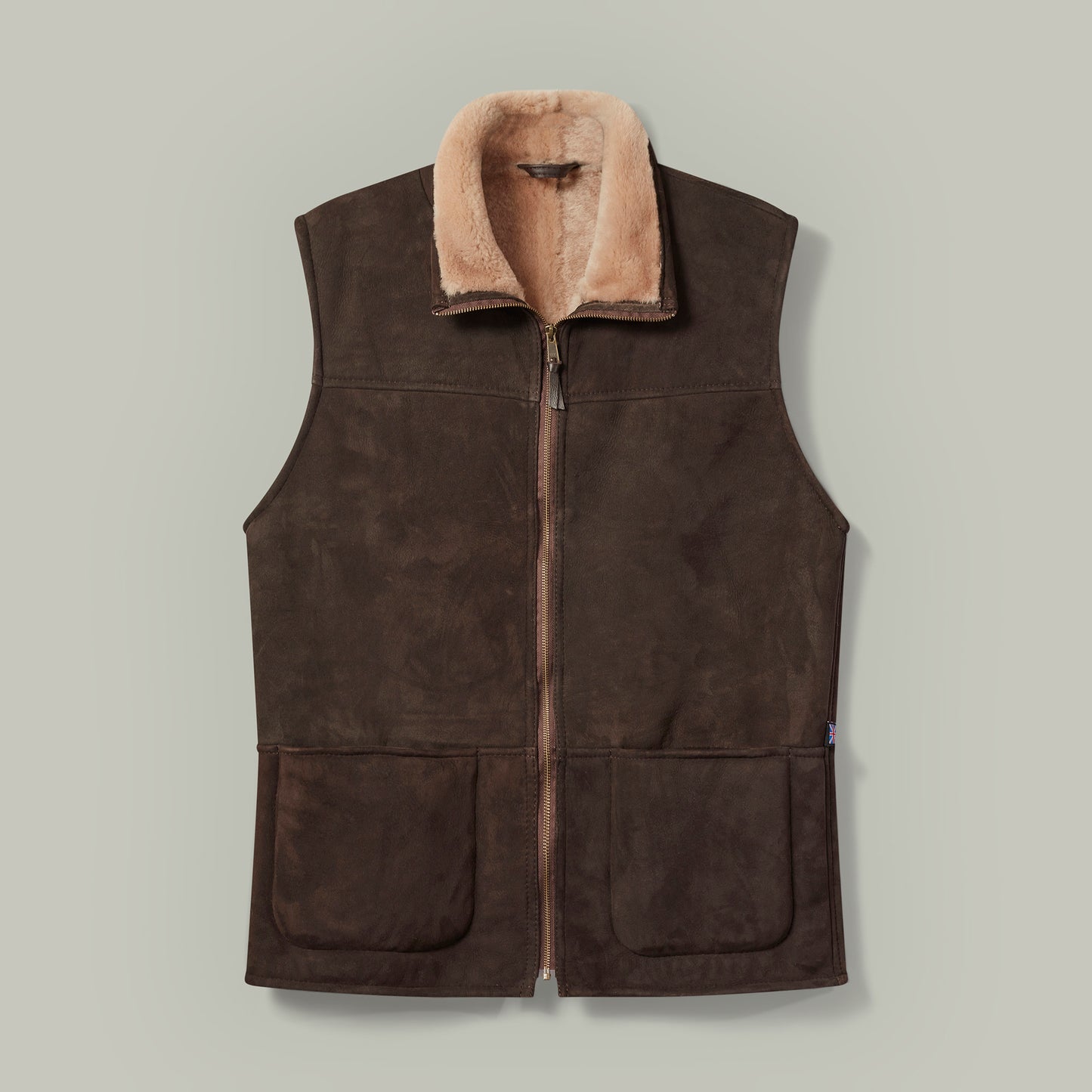 'Royal' Sheepskin Body Warmer [WALNUT]